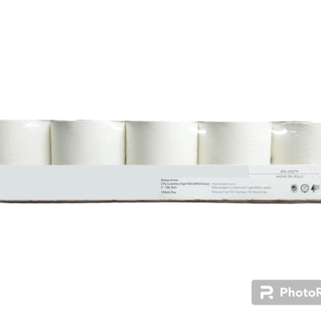 Kitchen Printer 2 Ply Carbonless Paper Rolls - White/Canary - 3" x 100' Rolls - 10 Rolls/Tray