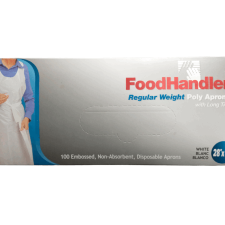 Poly Aprons Regular Weight - 100 Embossed - White - 28" x 46"