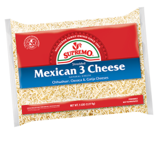 SHREDDED MEXICAN 3 CHEESE BLEND - 5LB