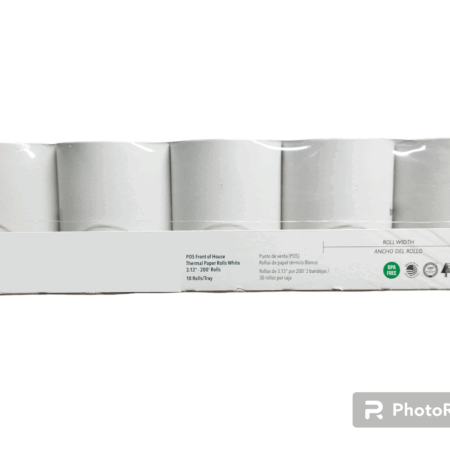 Thermal Paper Rolls White 3.3" 200' Rolls - 10 Rolls/Tray